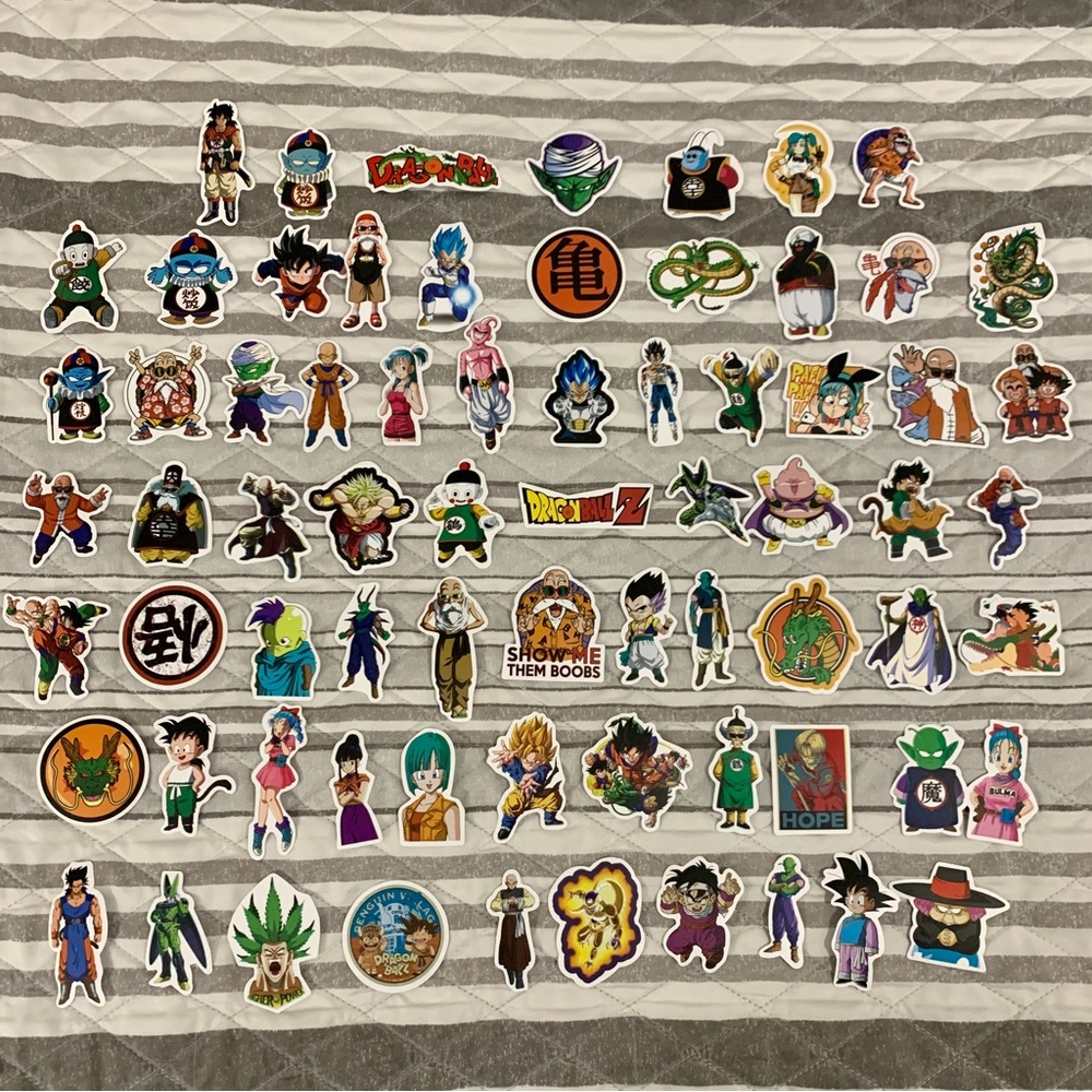 Dragon Ball Z Random Stickers Lot of 71